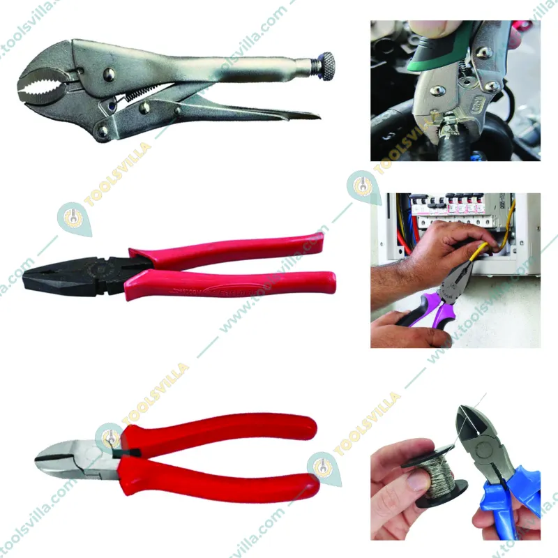 Eastman Hand Tools Combo Pack : 200 mm Combination Plier (E-2020),150 mm Side Cutting Plier (E-2022) & 250 mm Lock Grip Plier (E-2252)